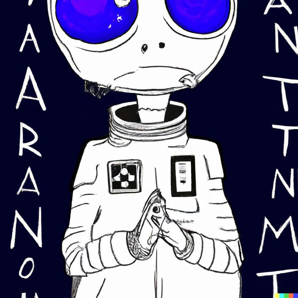 an astronaut, by Tim Burton